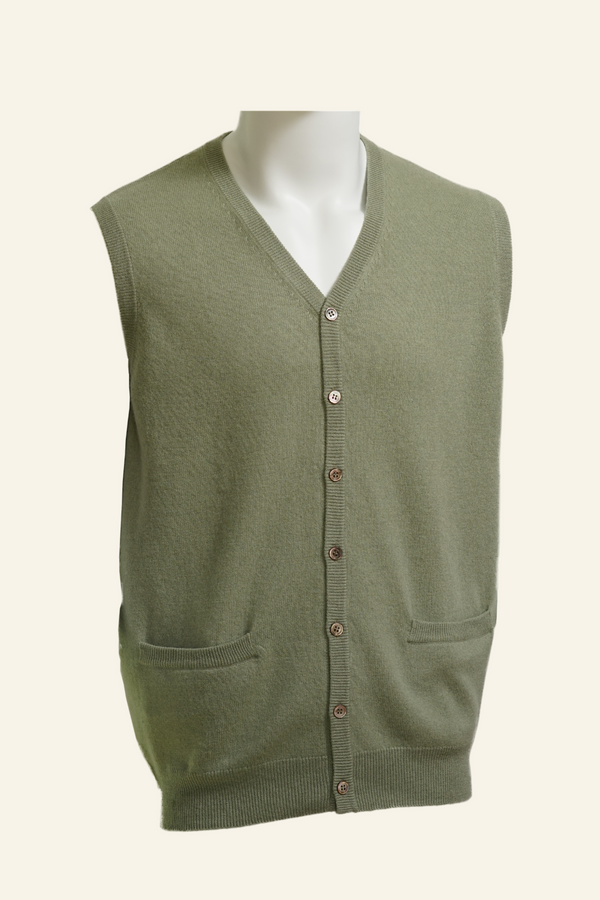 Pure Cashmere Forest Green selling Cardigan Sweater Vest