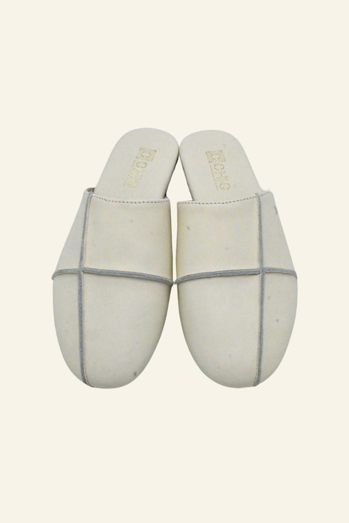 White Leather Slippers