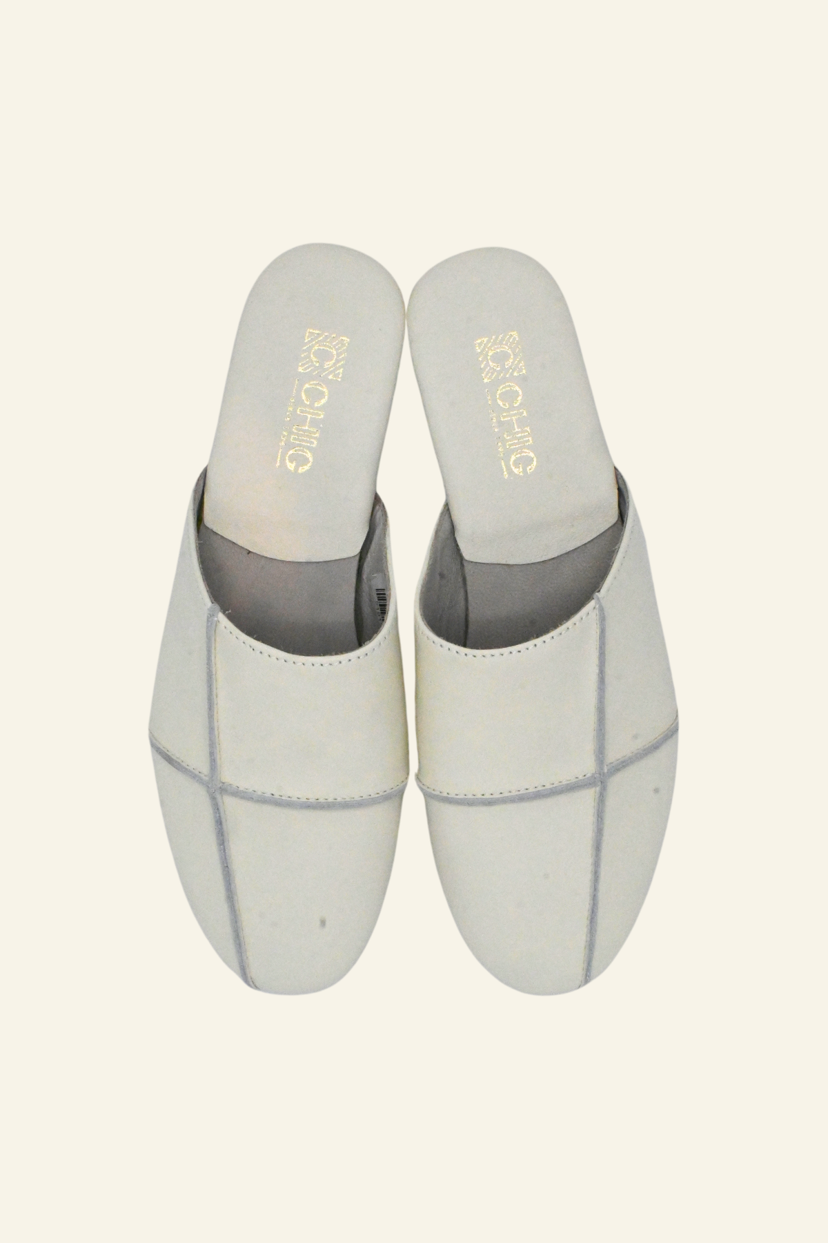 White Leather Slippers