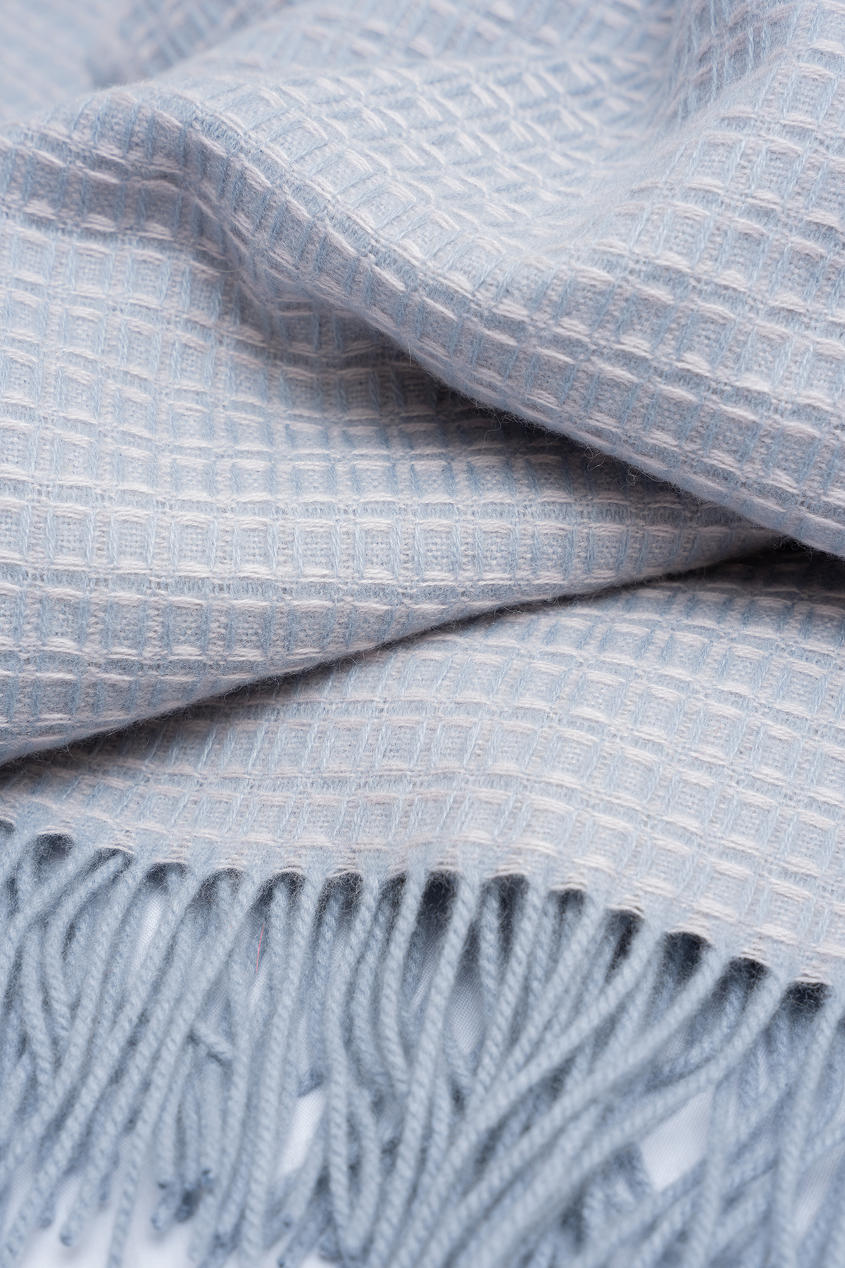 Baby Blue and White Cashmere Throw