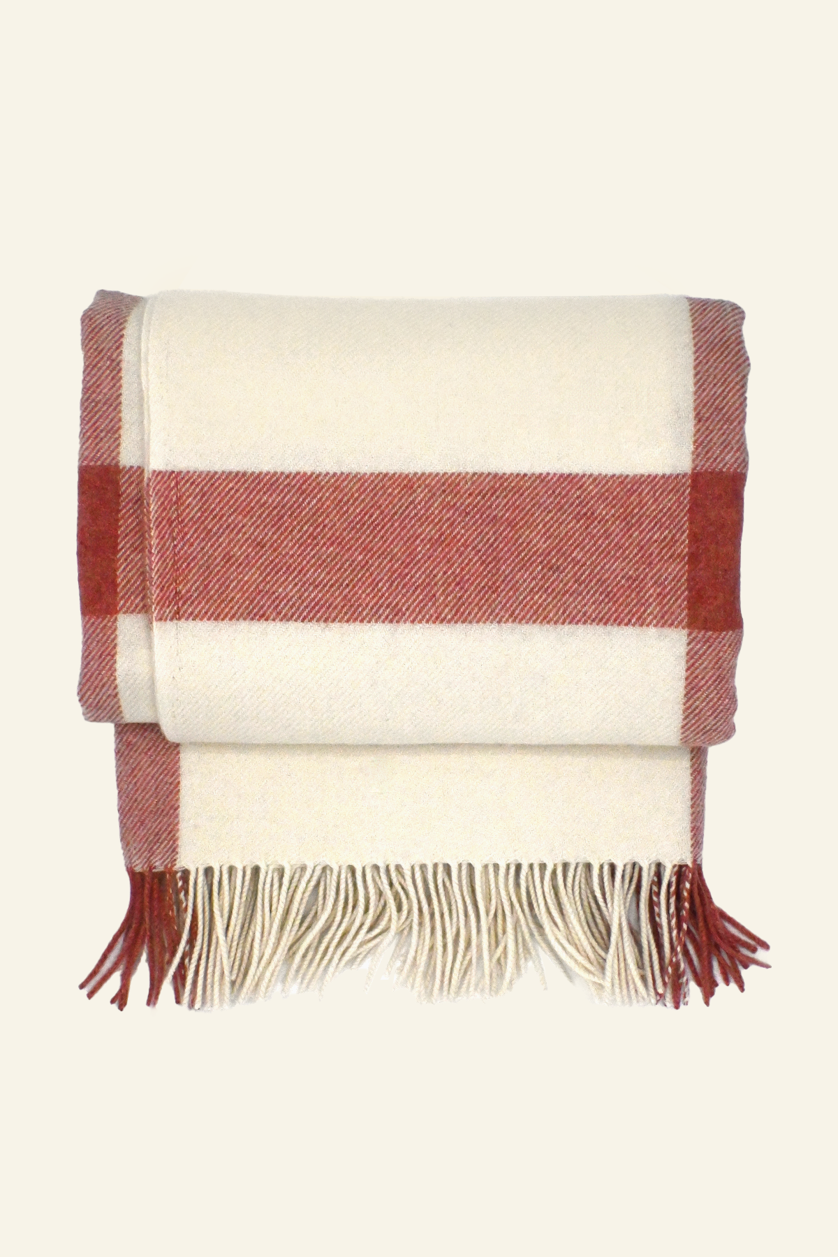 Cream &amp; Pink Cashmere Throw