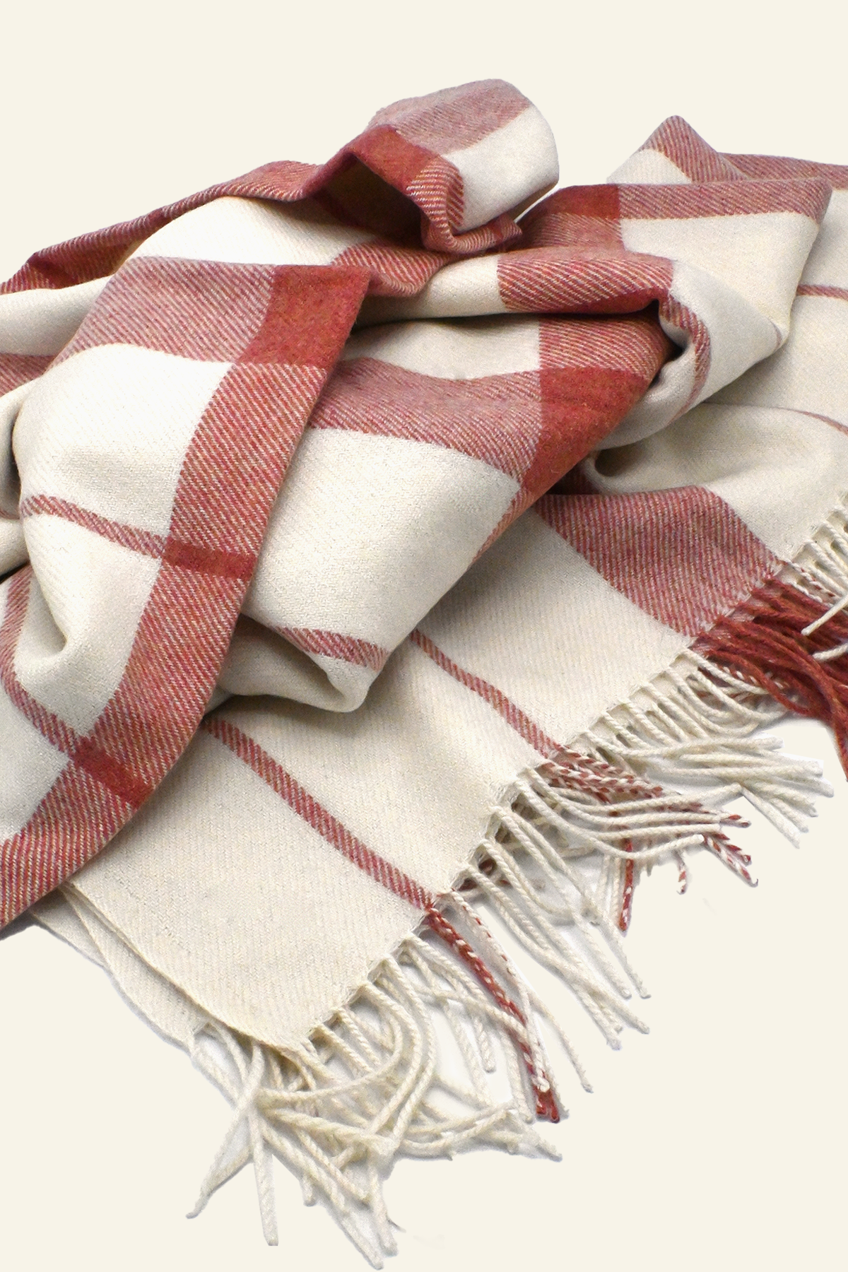 Pink Plaid Cashmere Throw