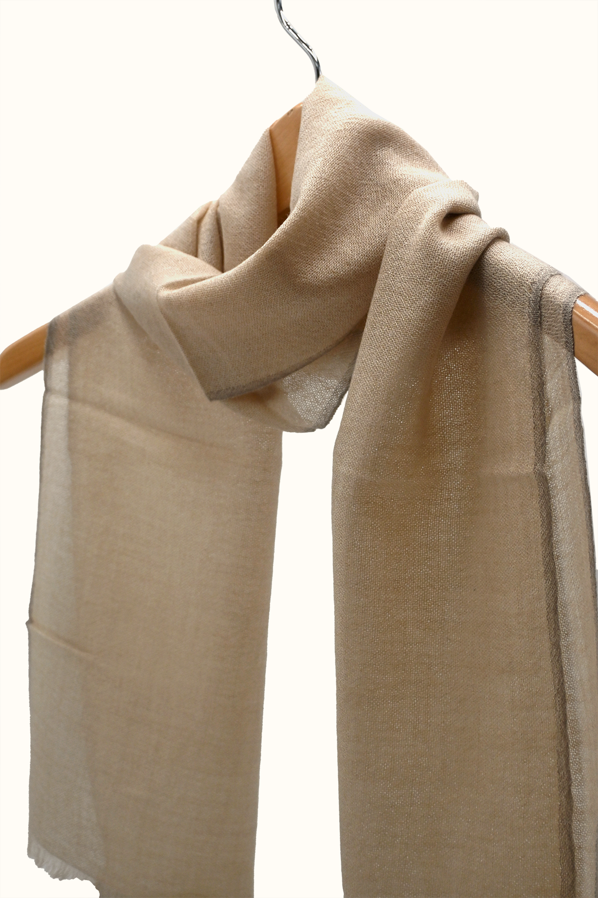 Lightweight Beige Cashmere Scarf