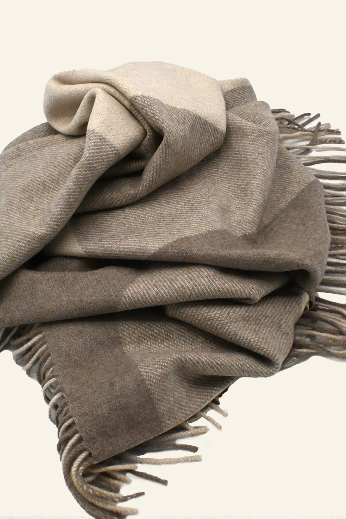 Brown &amp; Beige Cashmere Throw