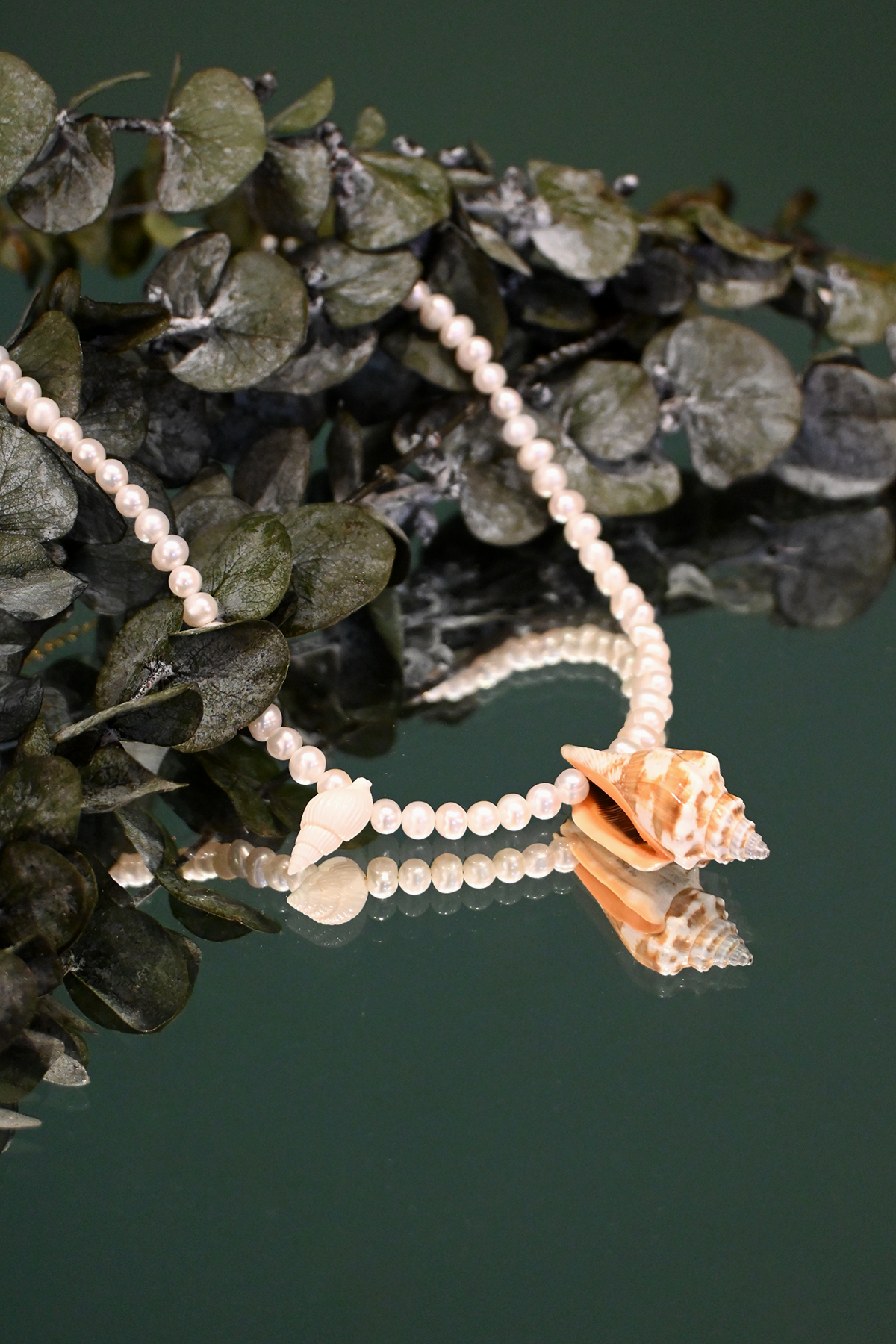 Freshwater Pearl Necklace with Seashell Pendant