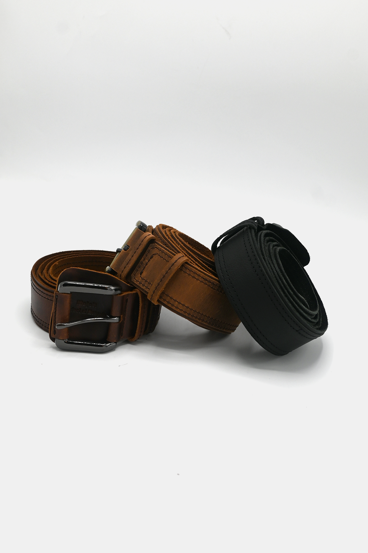 Dark Brown Leather Belt for Men